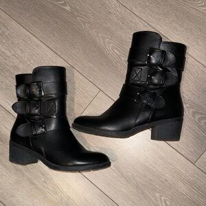 Black Buckle Ankle Boots